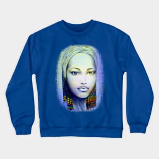 Creole African Girl Portrait Hand Drawing Crewneck Sweatshirt